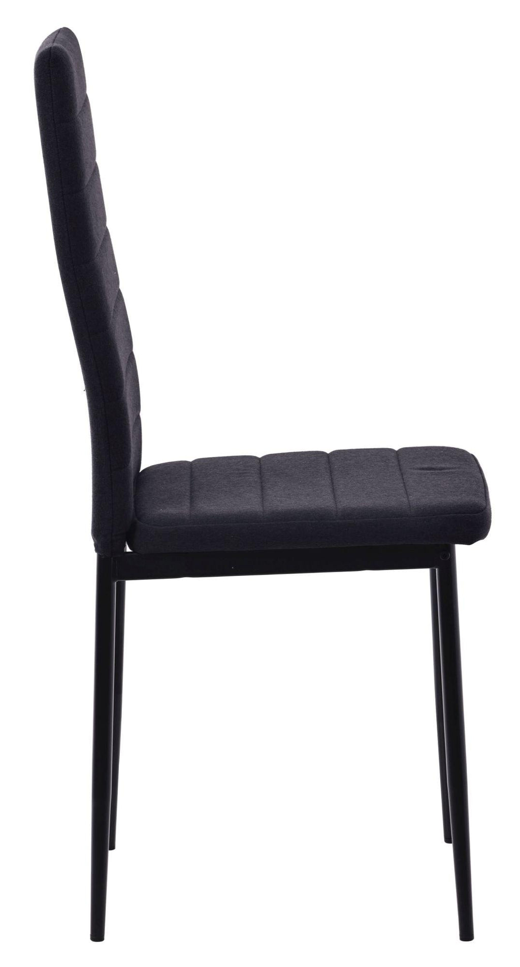Obsidian Black Fabric Dining Chair with Black Legs