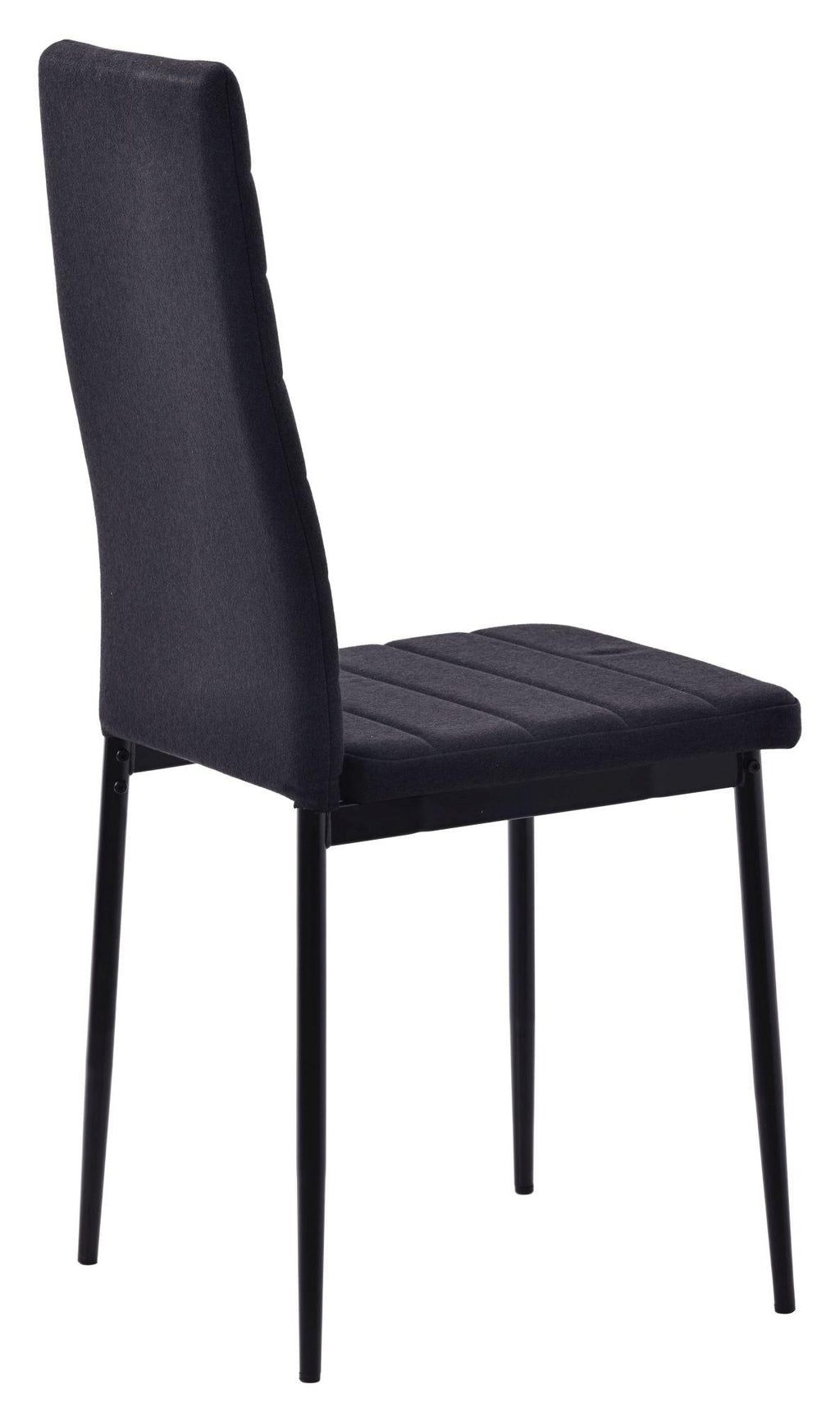 Obsidian Black Fabric Dining Chair with Black Legs