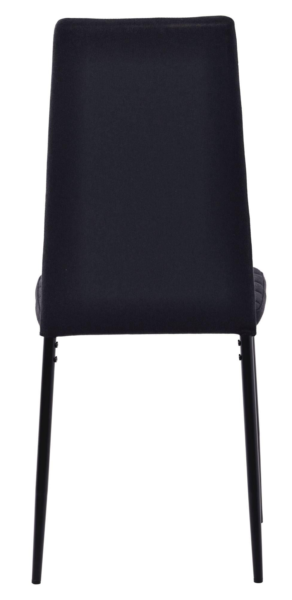 Obsidian Black Fabric Dining Chair with Black Legs