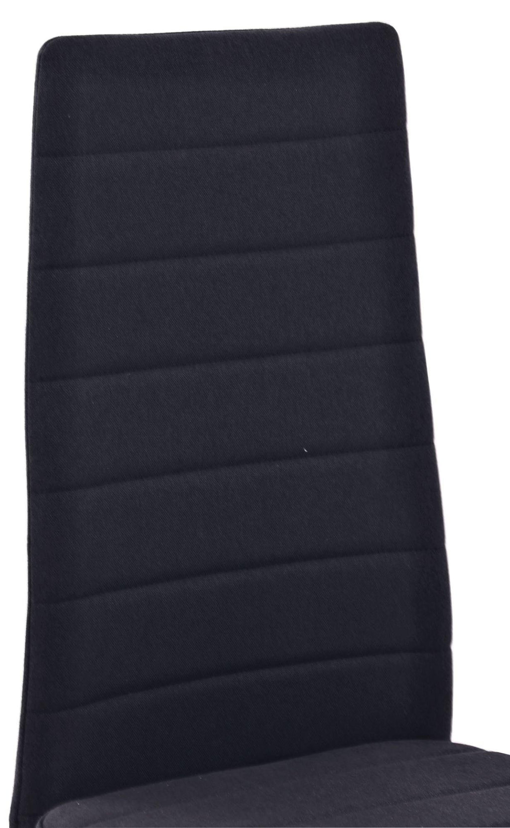 Obsidian Black Fabric Dining Chair with Black Legs