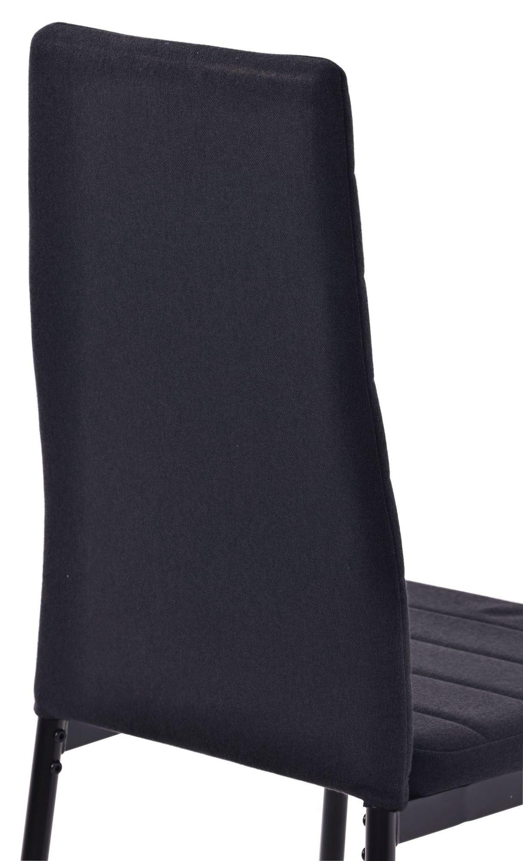 Obsidian Black Fabric Dining Chair with Black Legs