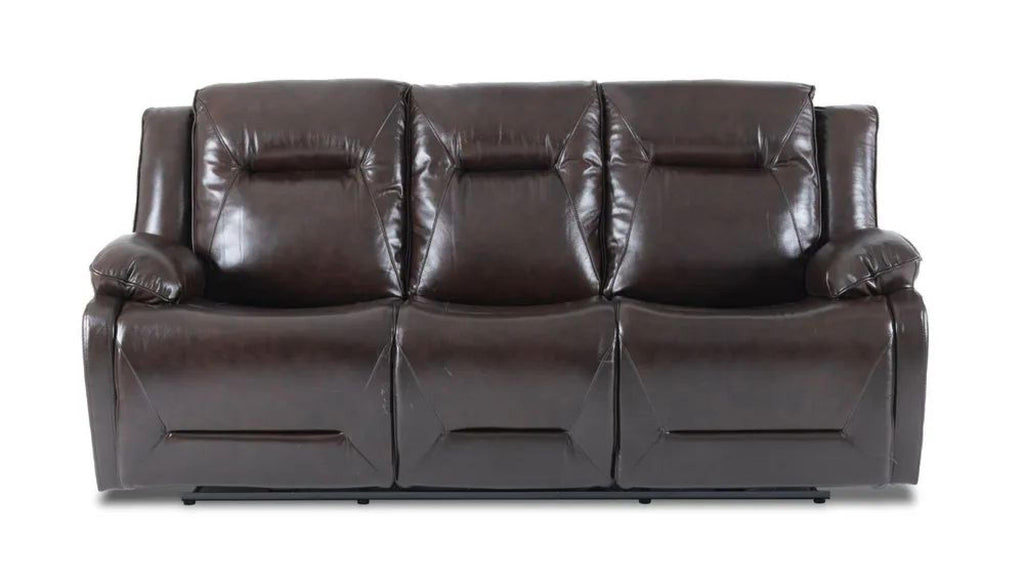 Adell Dark Brown Leather Manual Recliner Sofa