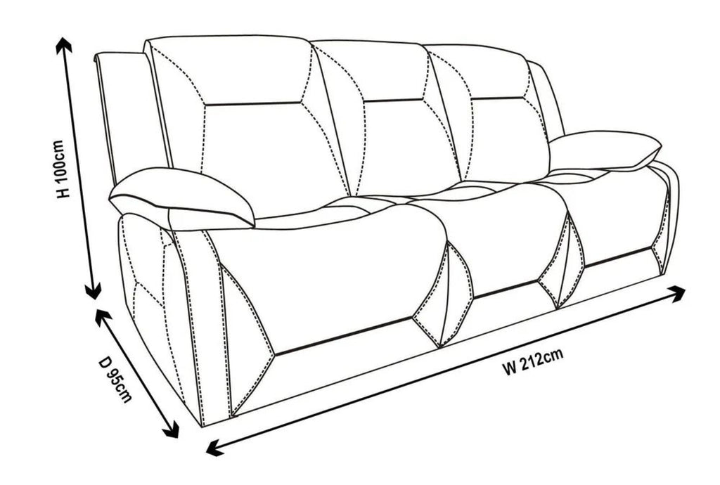 Adell Dark Brown Leather Manual Recliner Sofa