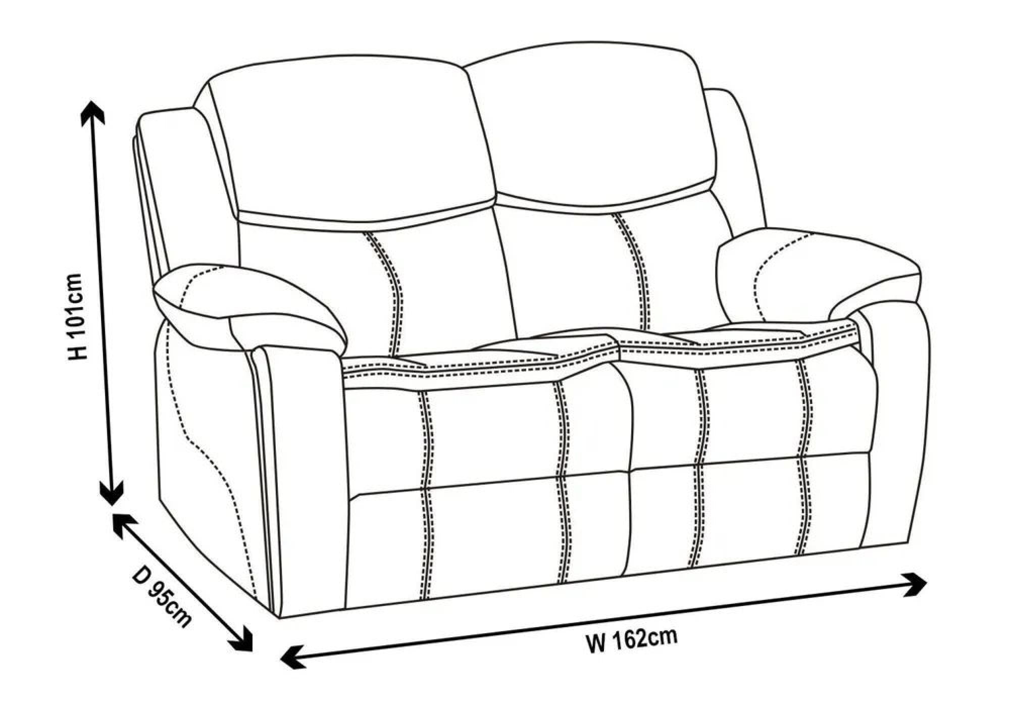 Onyx Black Leather Manual Recliner Sofa