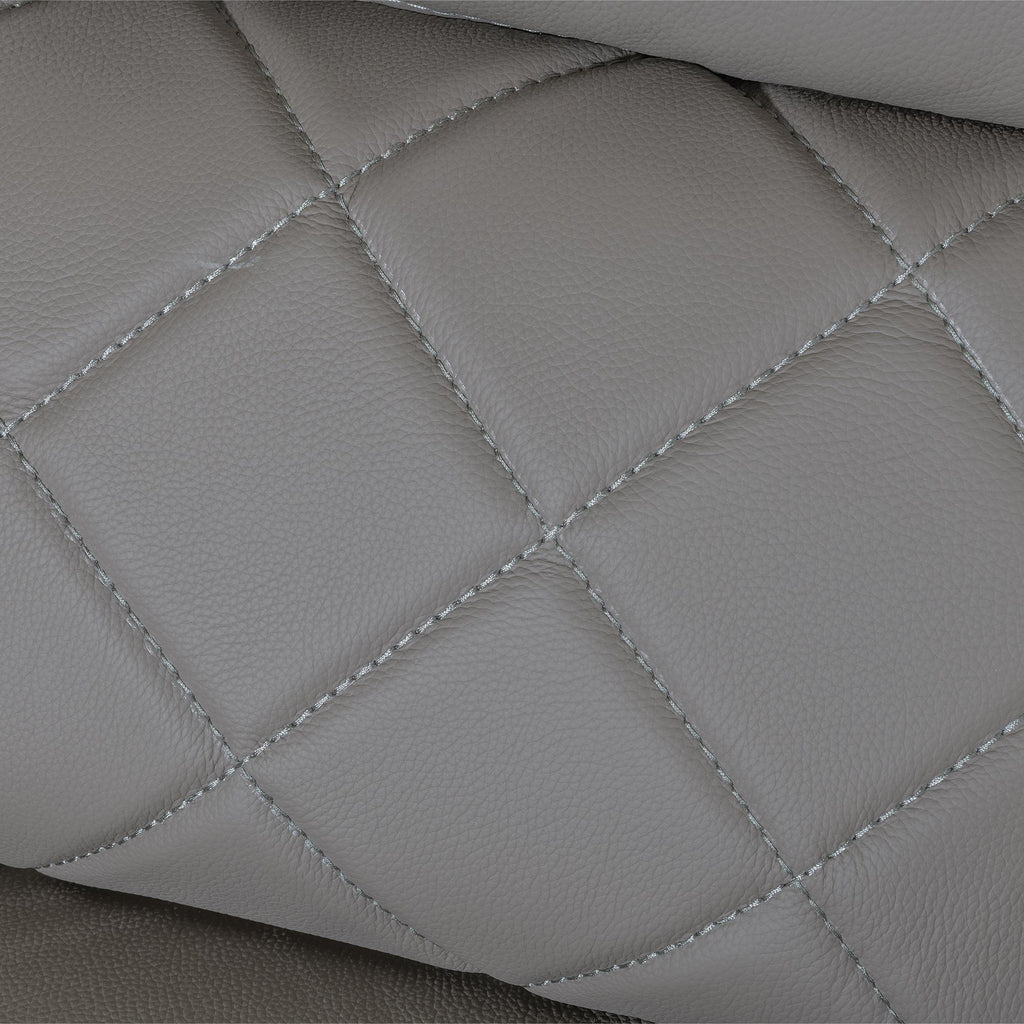 Declo Grey Leather Manual Recliner Sofa