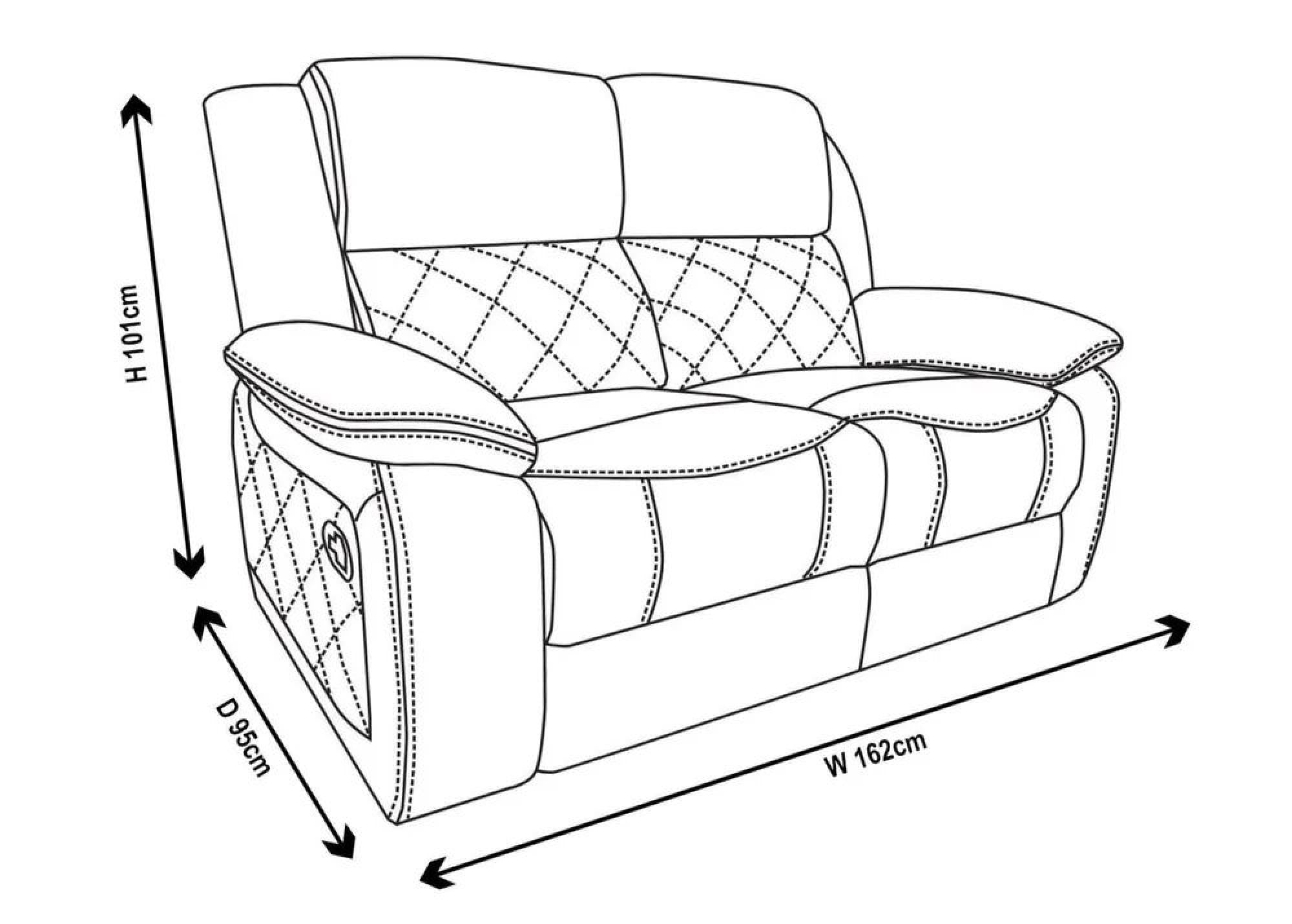 Declo Grey Leather Manual Recliner Sofa