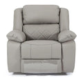 Declo Grey Leather Manual Recliner Sofa