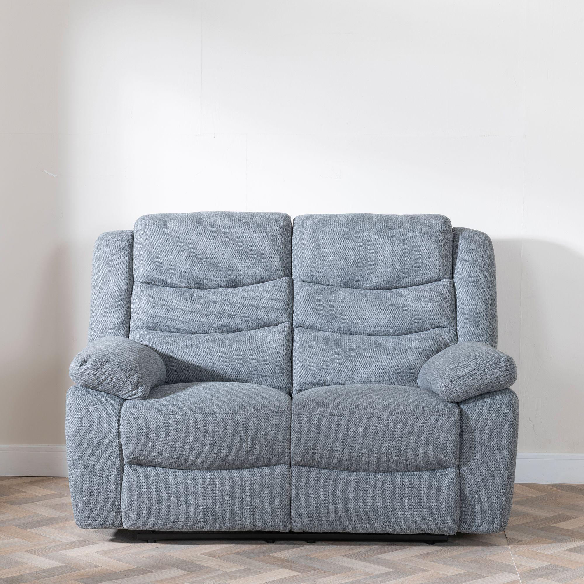Sydney Grey Fabric Manual Recliner Sofa