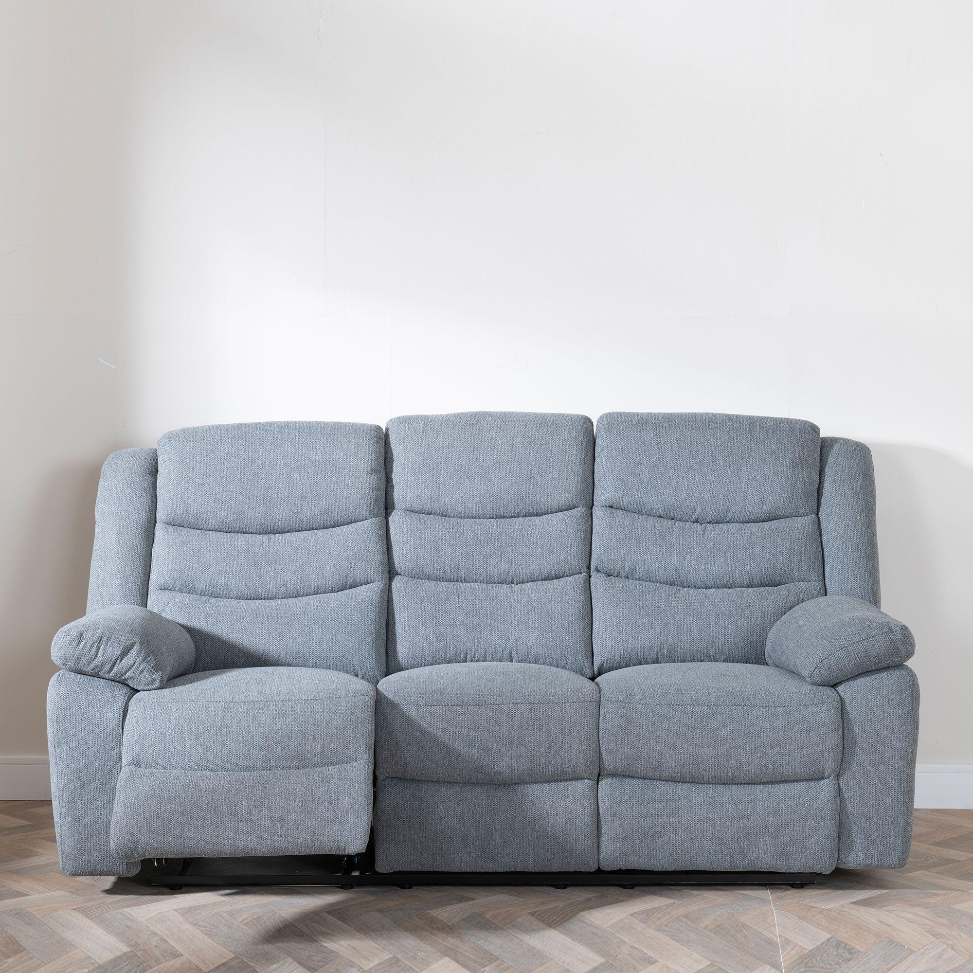 Sydney Grey Fabric Manual Recliner Sofa