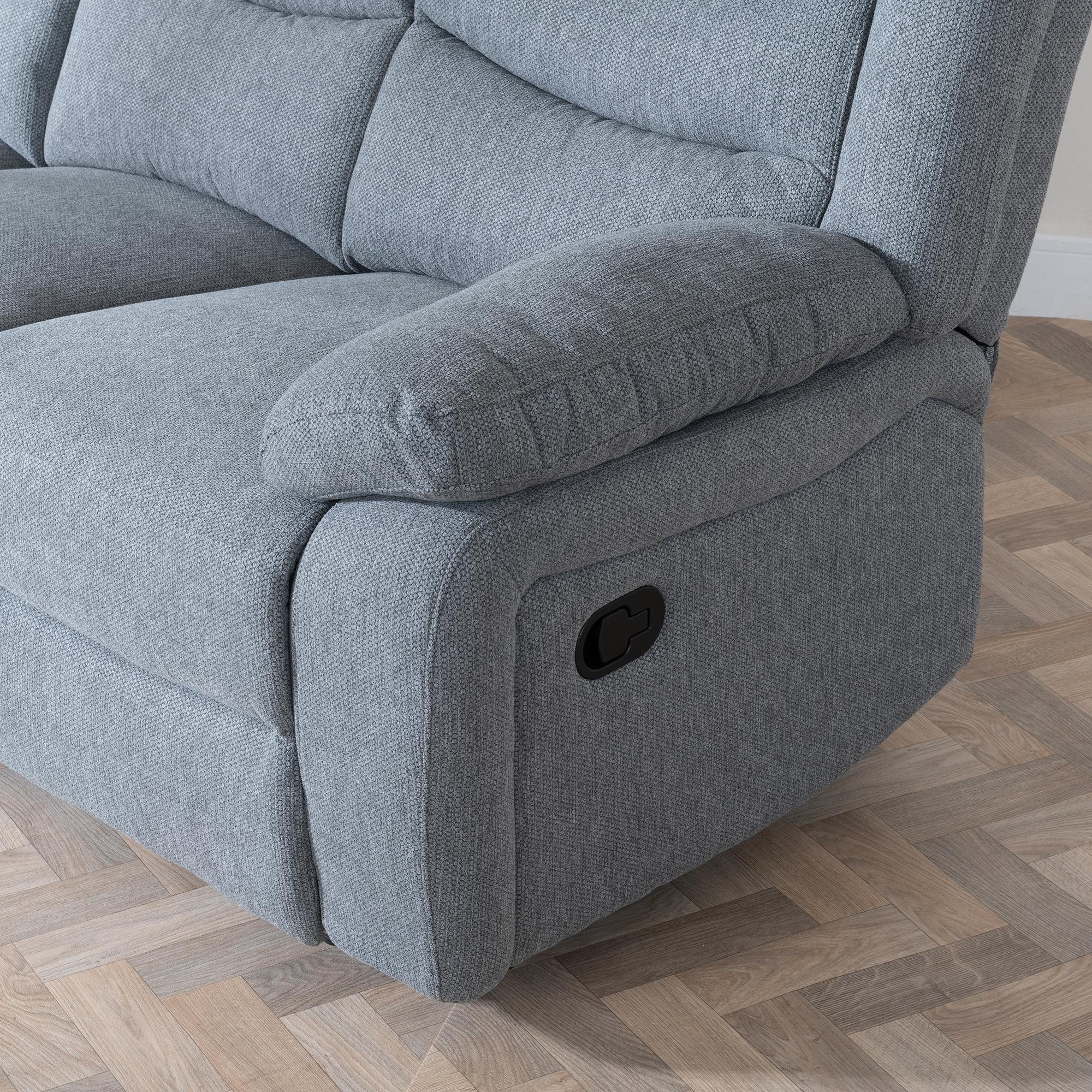 Sydney Grey Fabric Manual Recliner Sofa