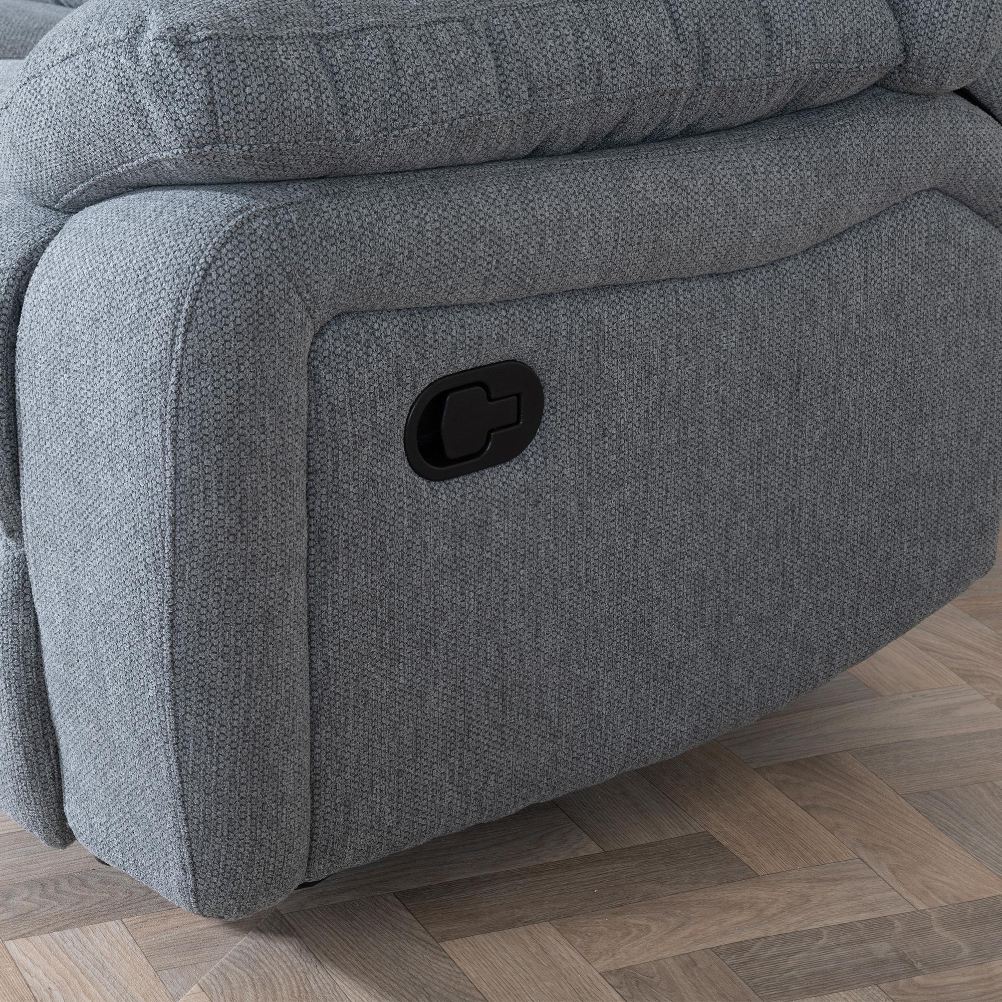 Sydney Grey Fabric Manual Recliner Sofa