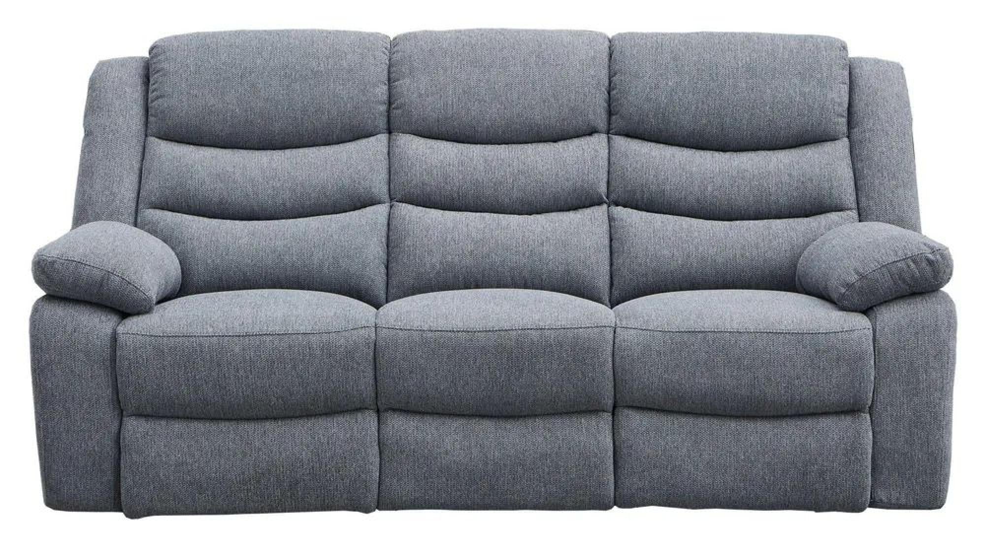 Sydney Grey Fabric Manual Recliner Sofa