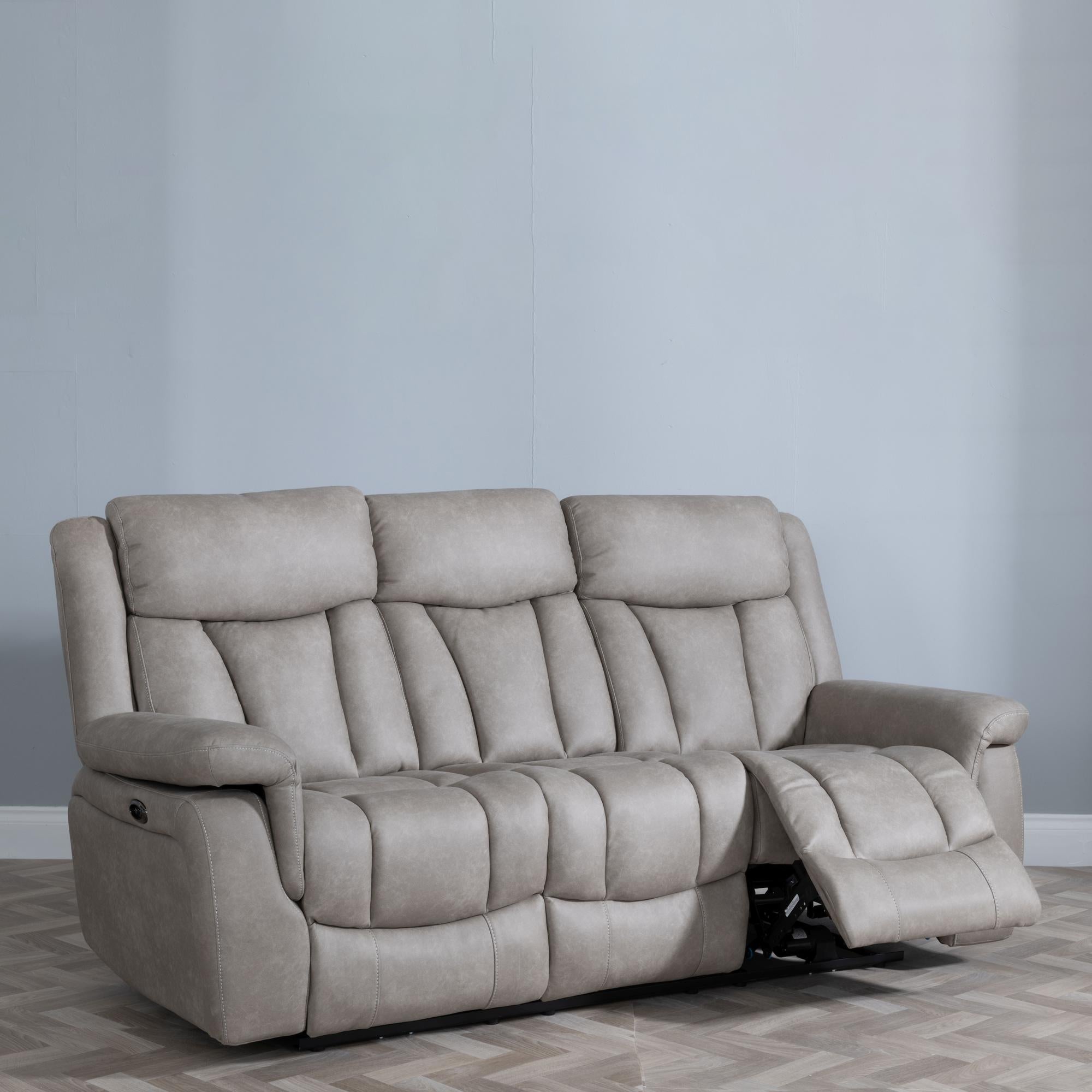 Pickford Sandstone Fabric Electric Recliner Sofa