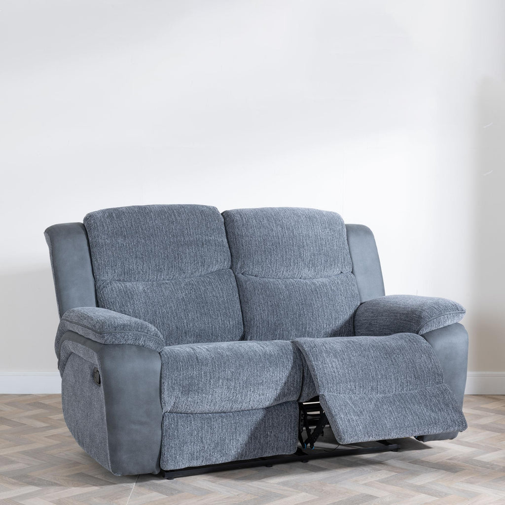 Torino Grey Fabric Manual Recliner Sofa