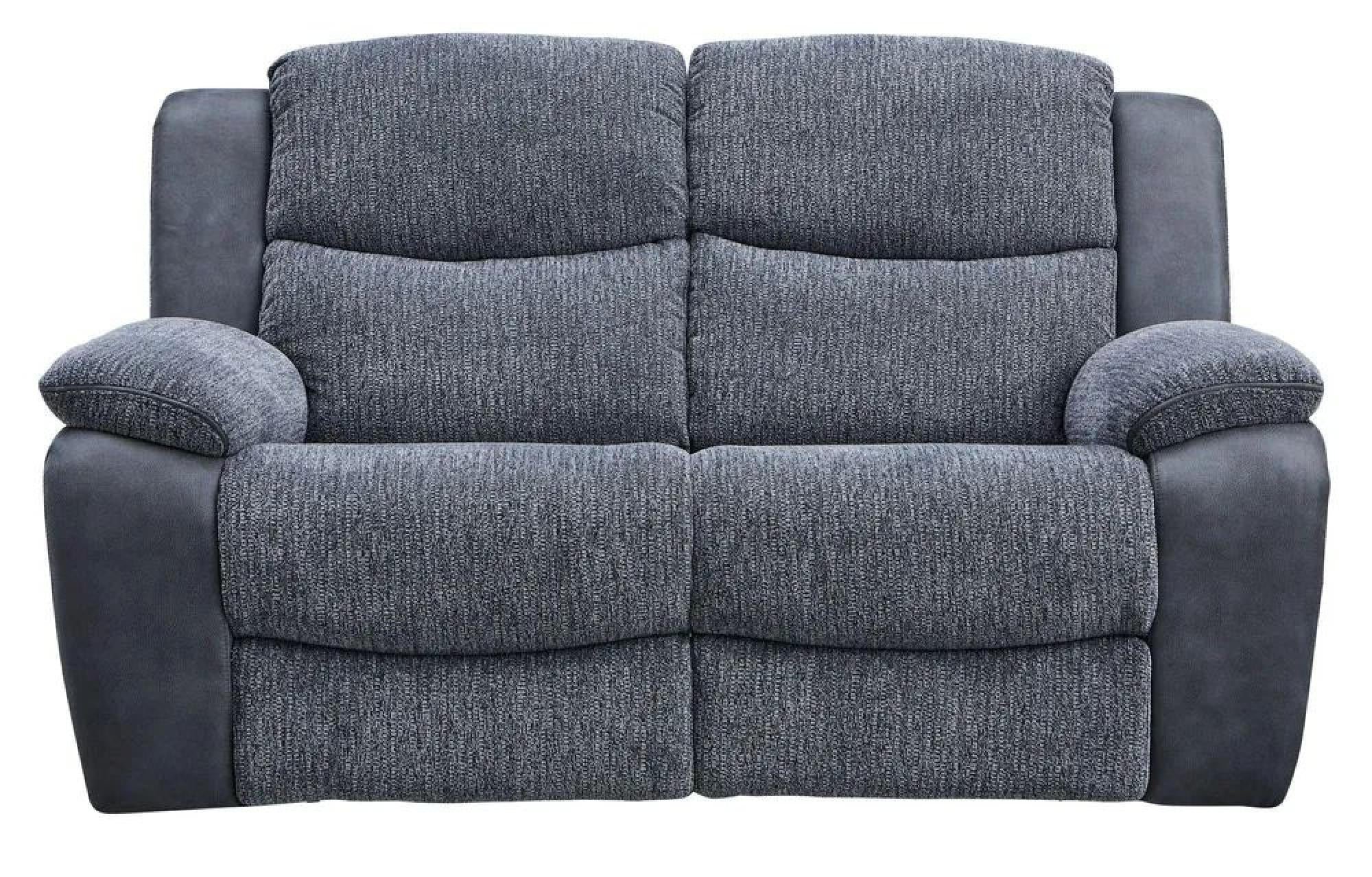 Torino Grey Fabric Manual Recliner Sofa