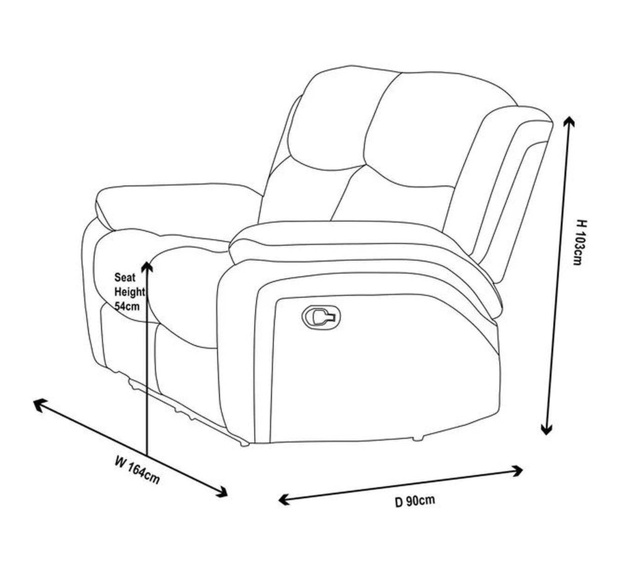 Torino Grey Fabric Manual Recliner Sofa