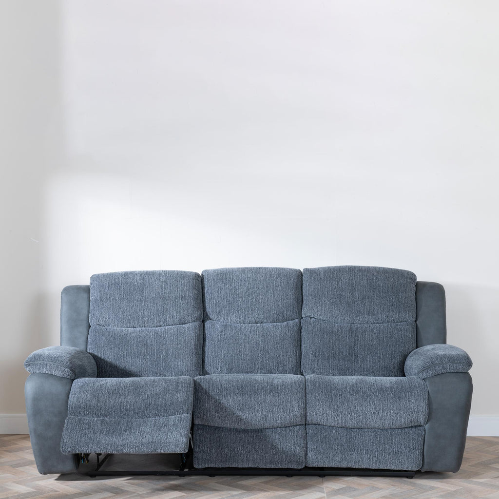 Torino Grey Fabric Manual Recliner Sofa