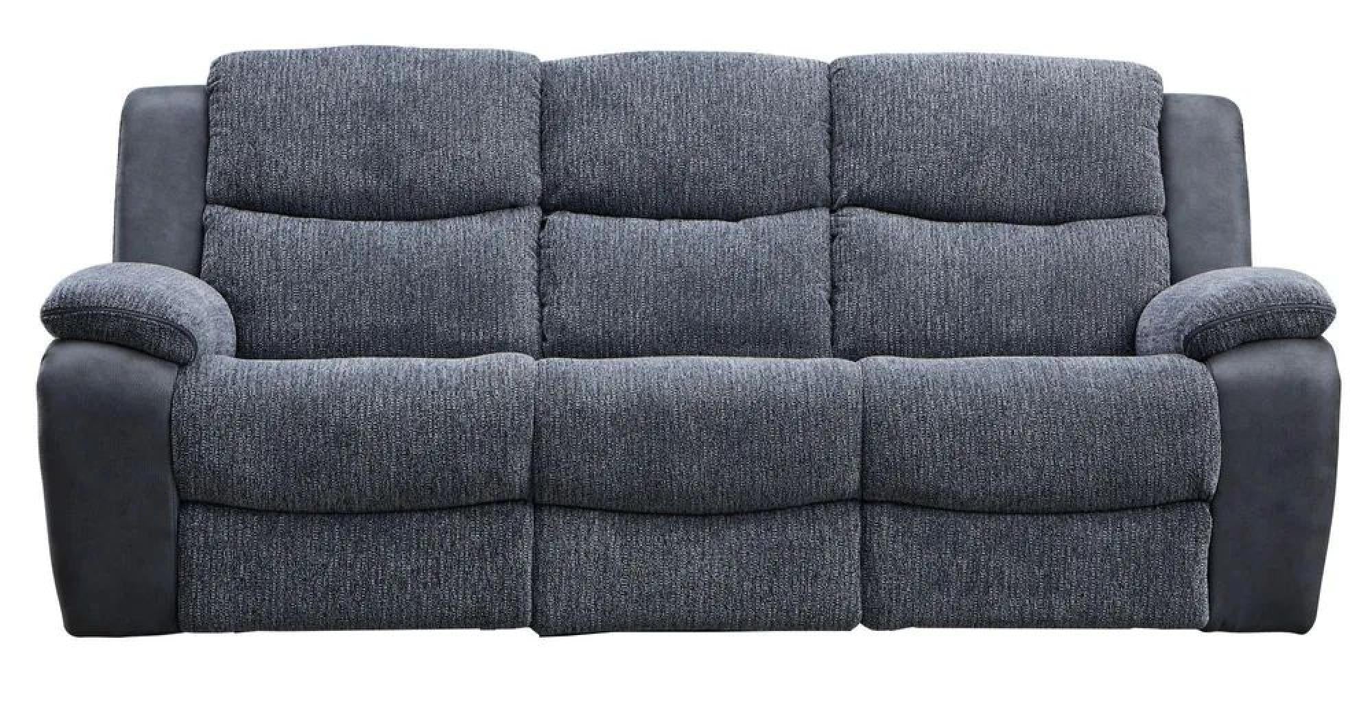 Torino Grey Fabric Manual Recliner Sofa