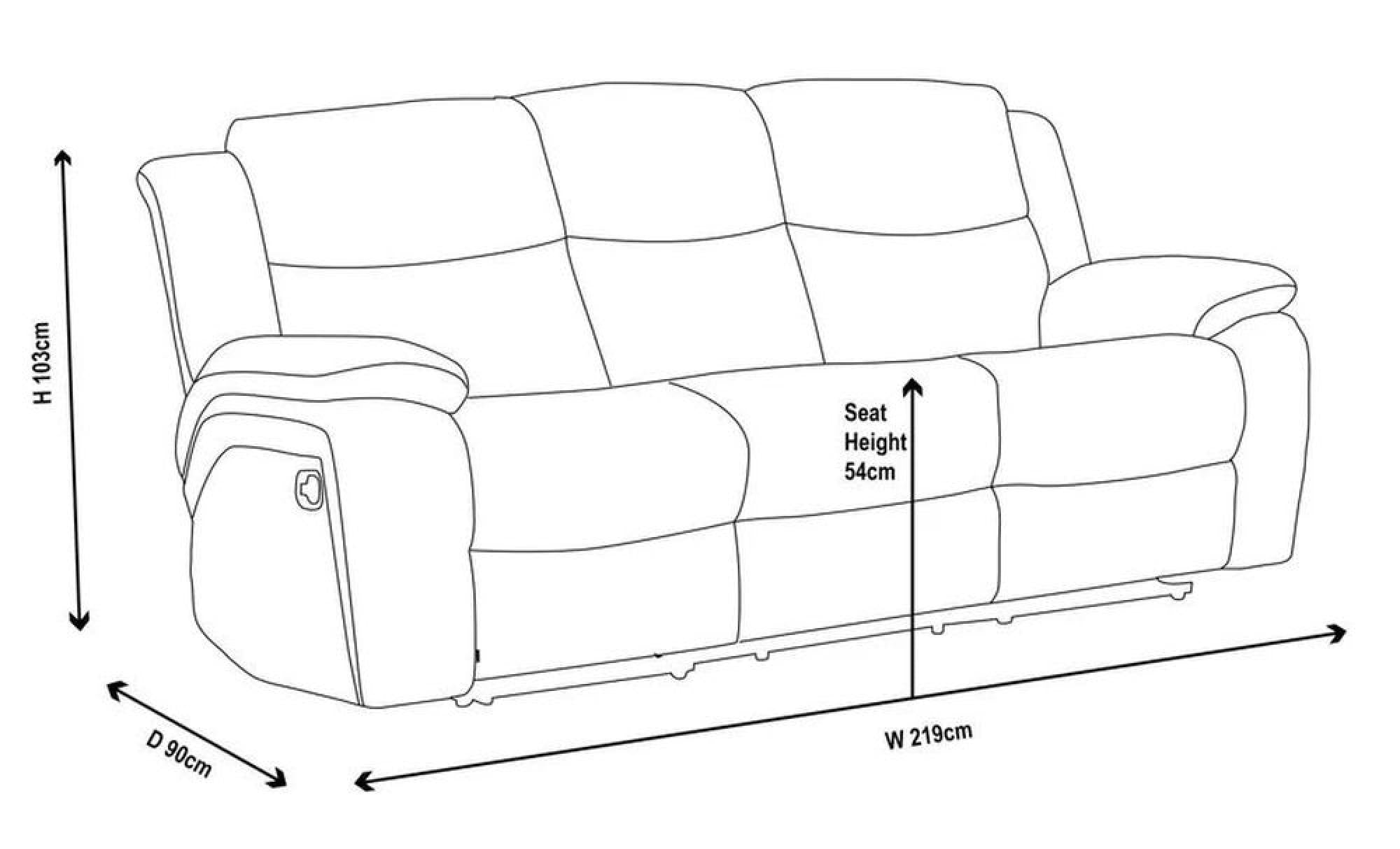 Torino Grey Fabric Manual Recliner Sofa