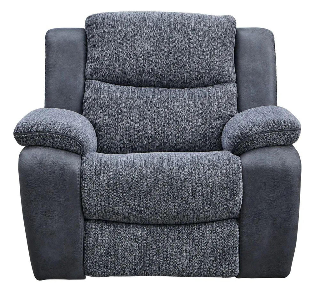 Torino Grey Fabric Manual Recliner Sofa