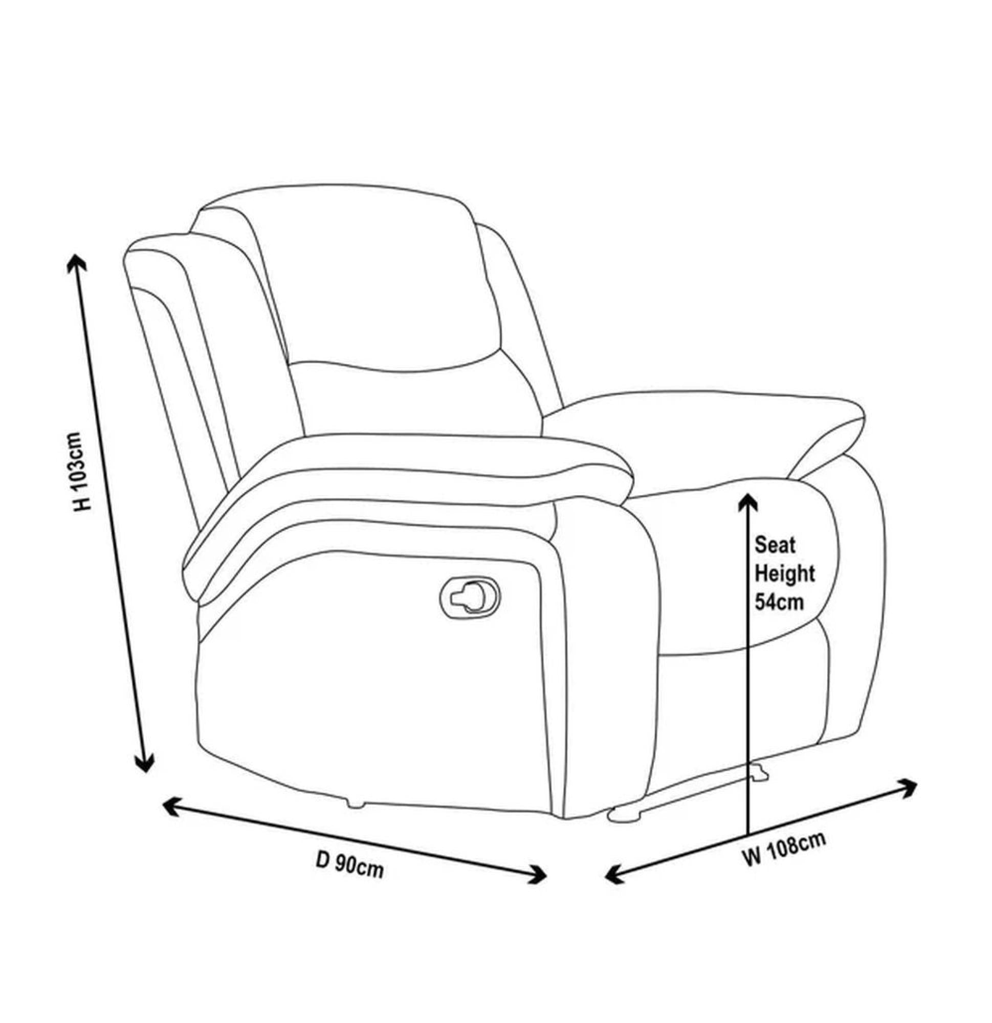 Torino Grey Fabric Manual Recliner Sofa