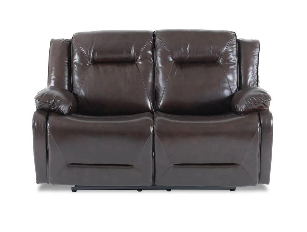 Adell Dark Brown Leather Manual Recliner Sofa