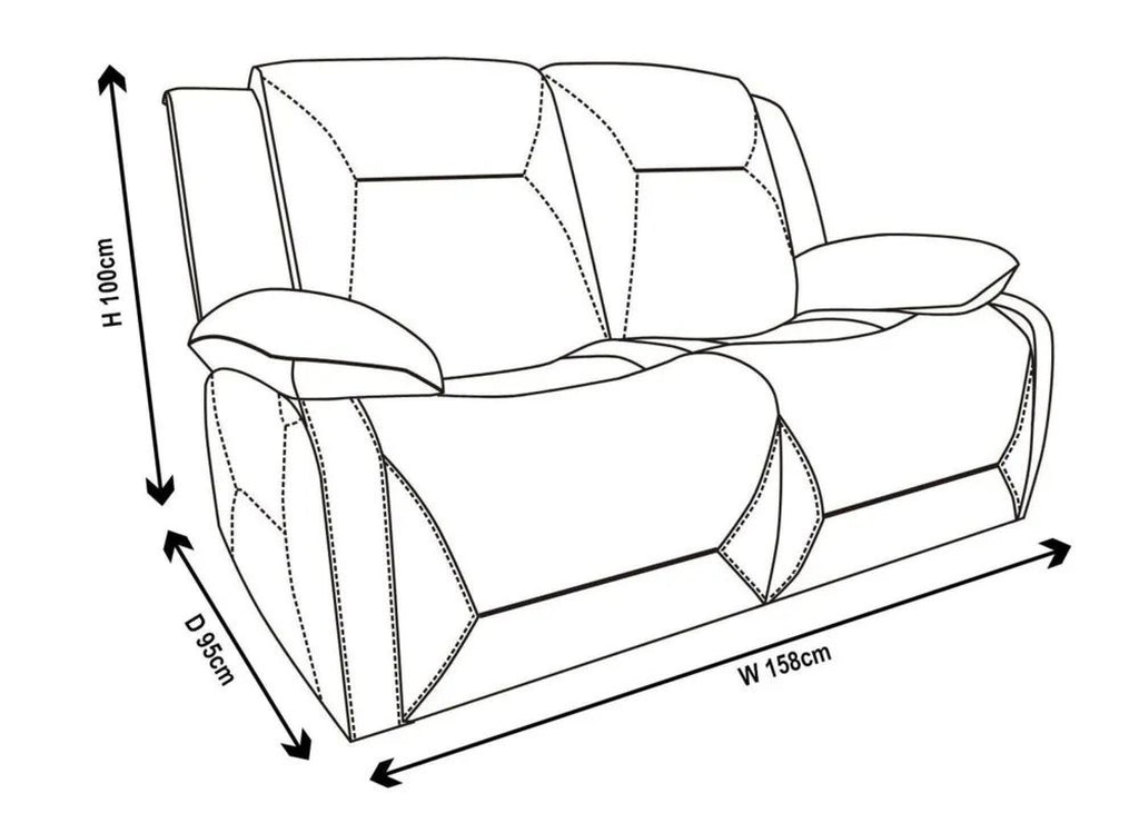Adell Dark Brown Leather Manual Recliner Sofa