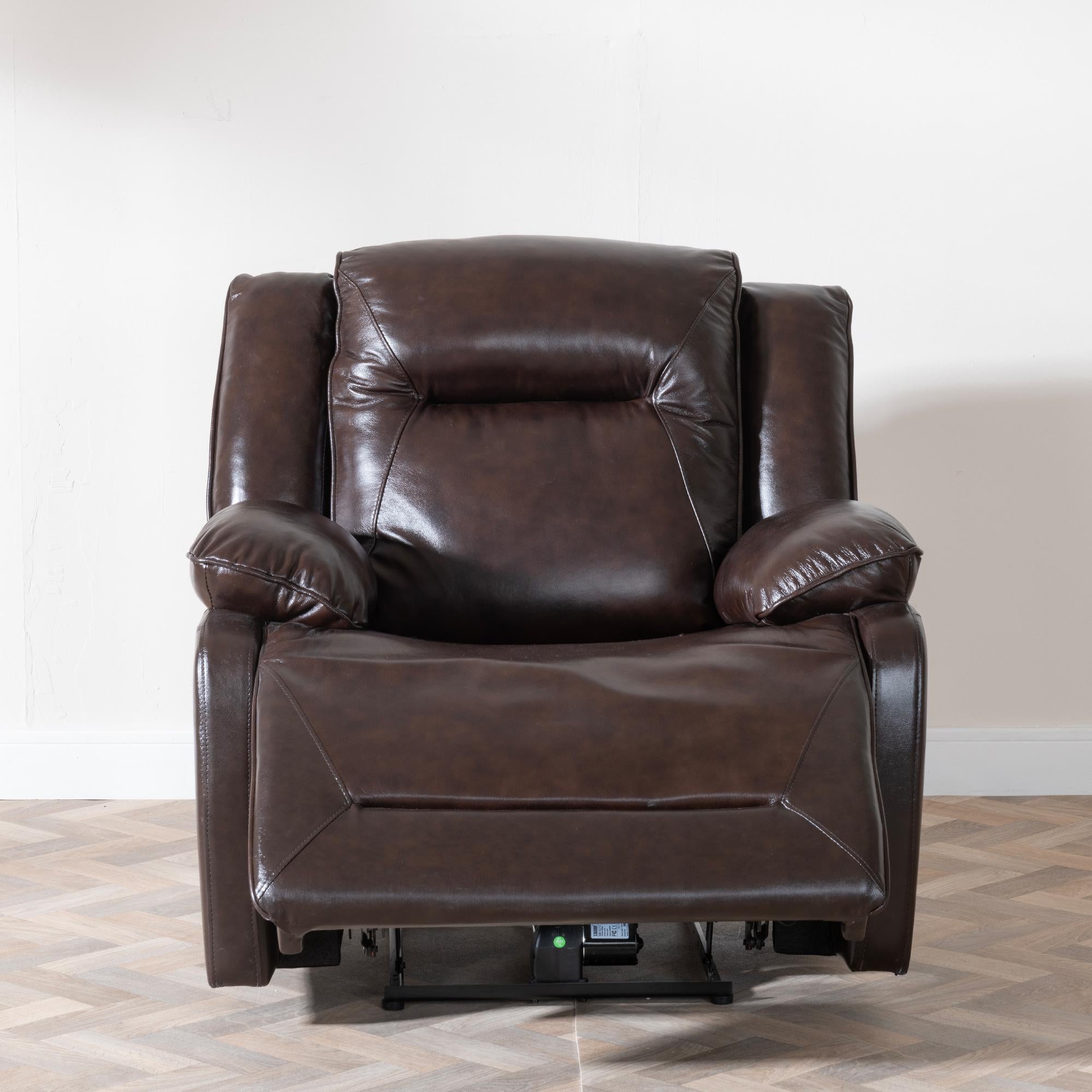 Adell Dark Brown Leather Manual Recliner Sofa