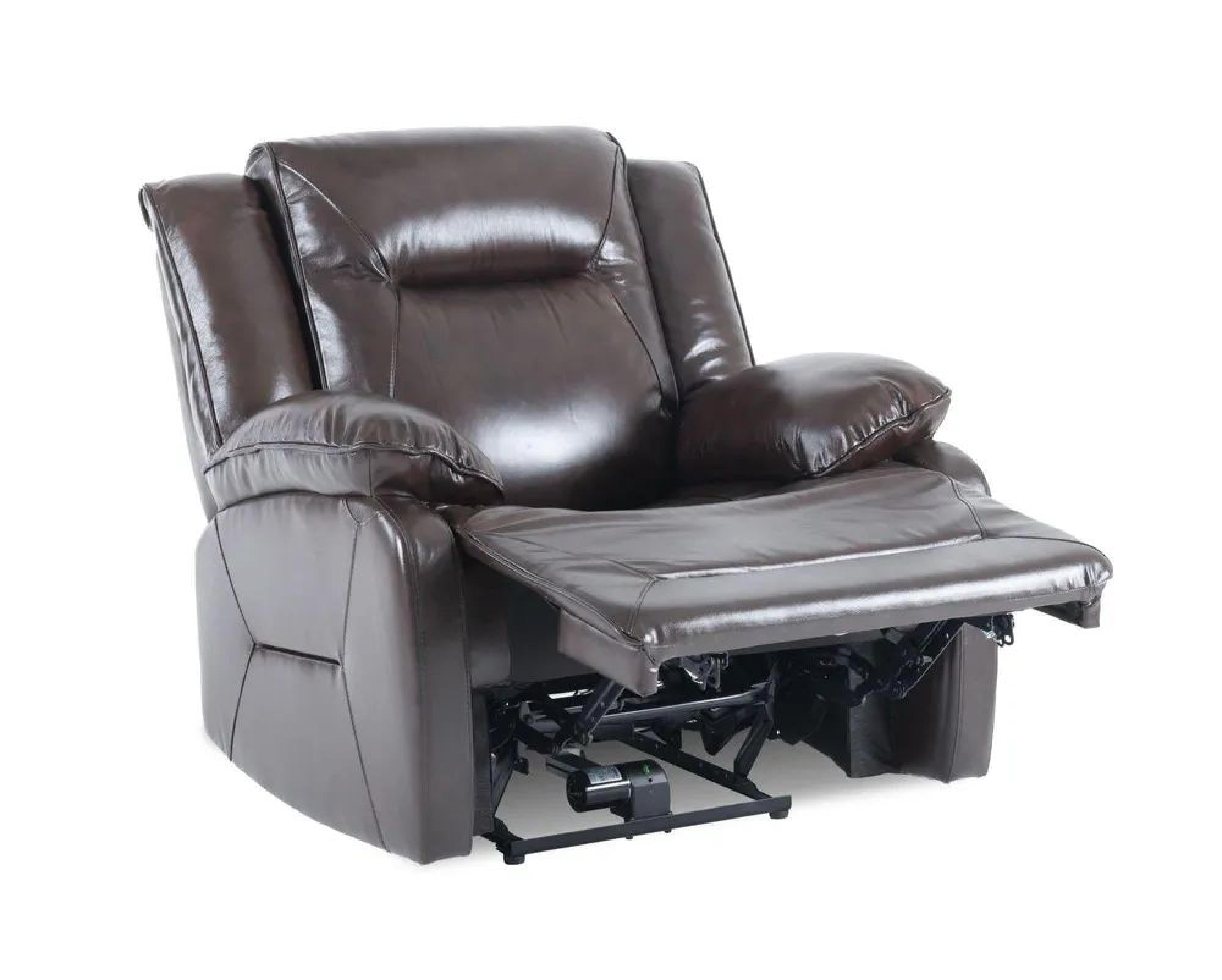 Adell Dark Brown Leather Manual Recliner Sofa