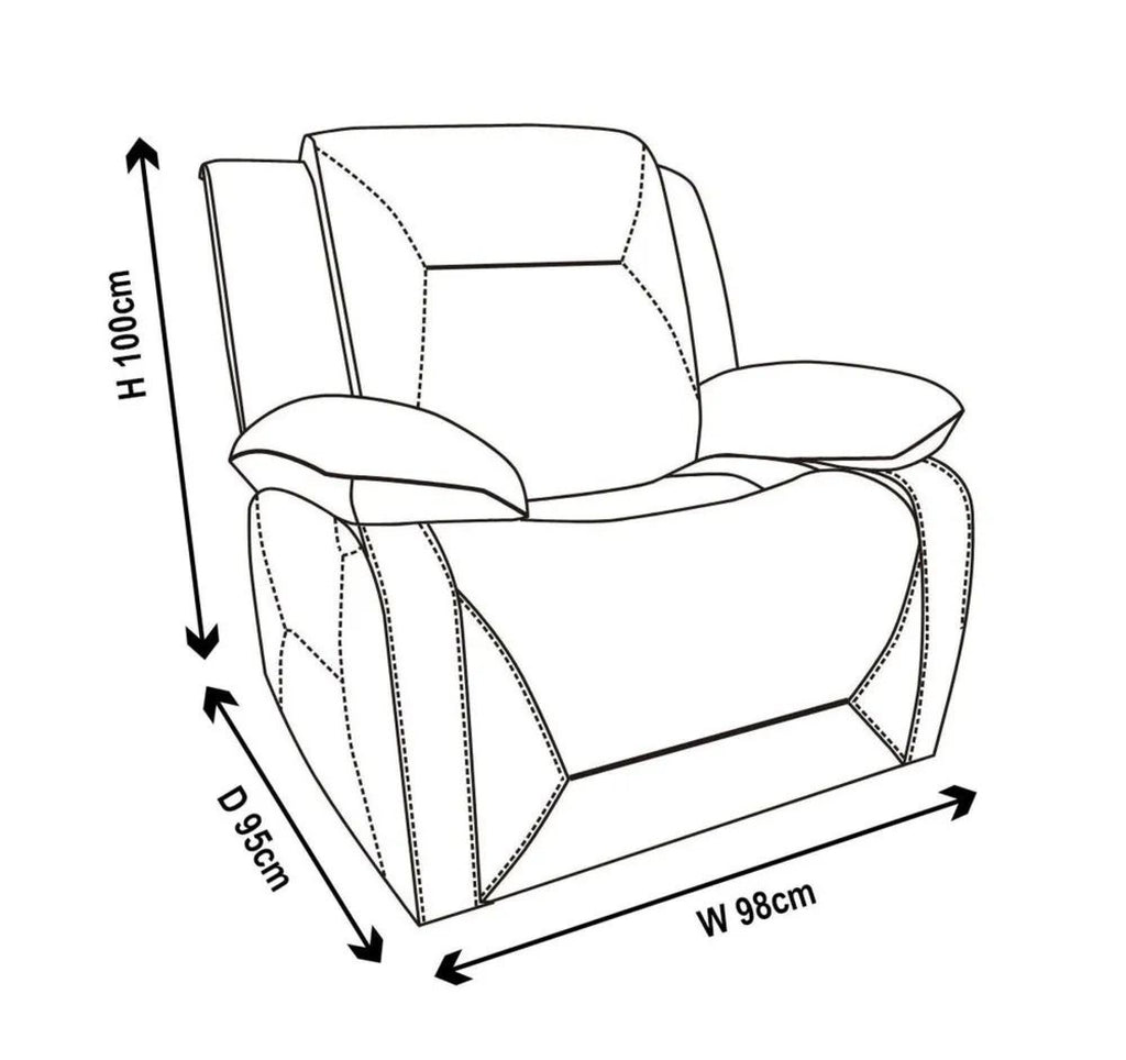 Adell Dark Brown Leather Manual Recliner Sofa