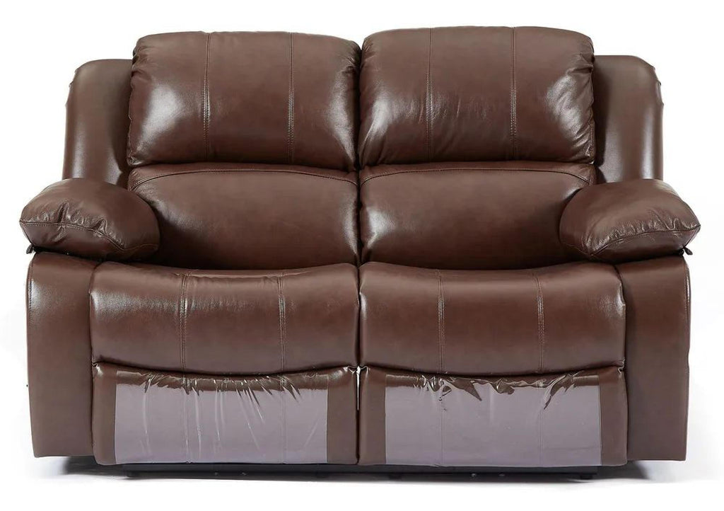 Helena Brown Leather Manual Recliner Sofa