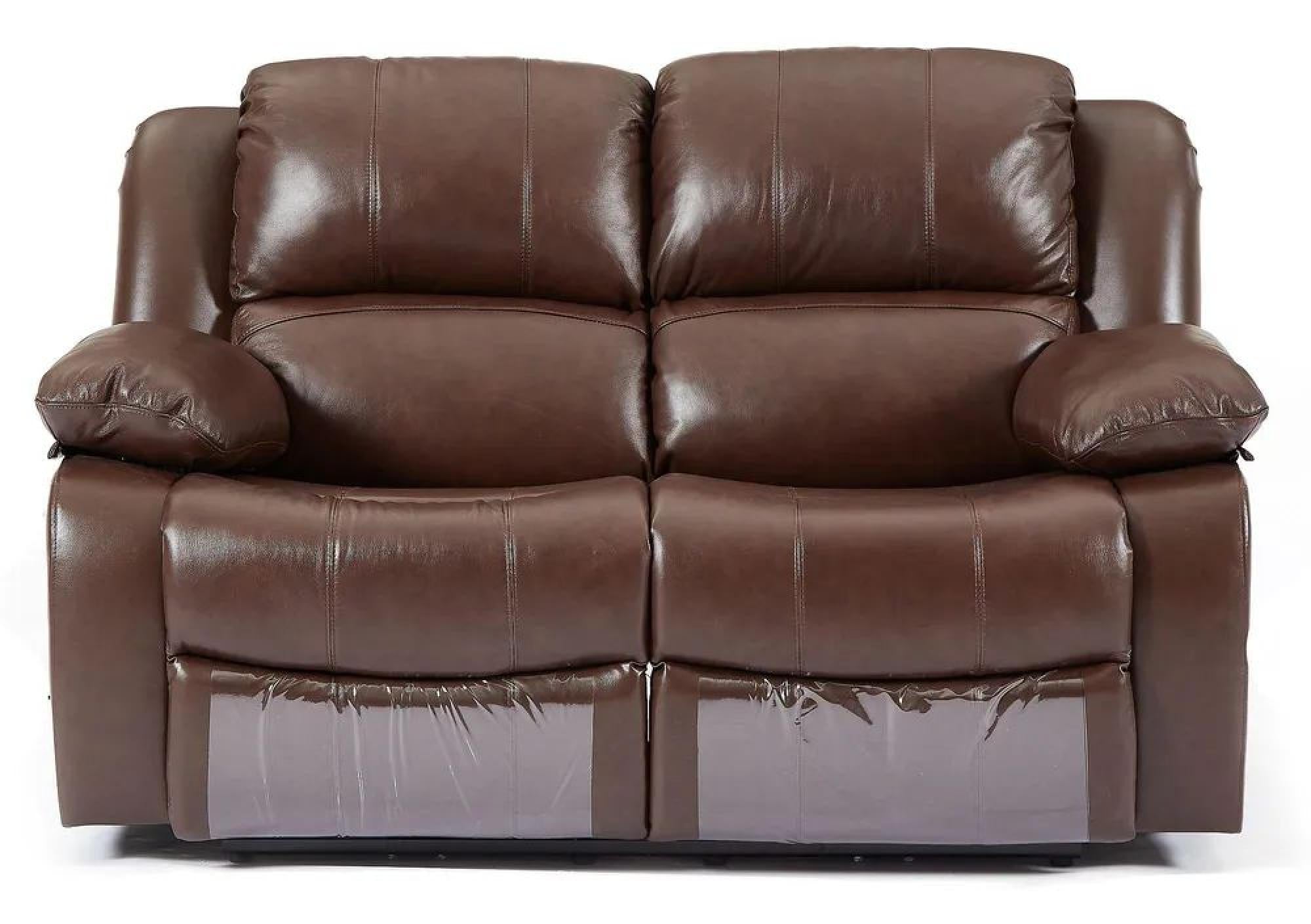 Helena Brown Leather Manual Recliner Sofa
