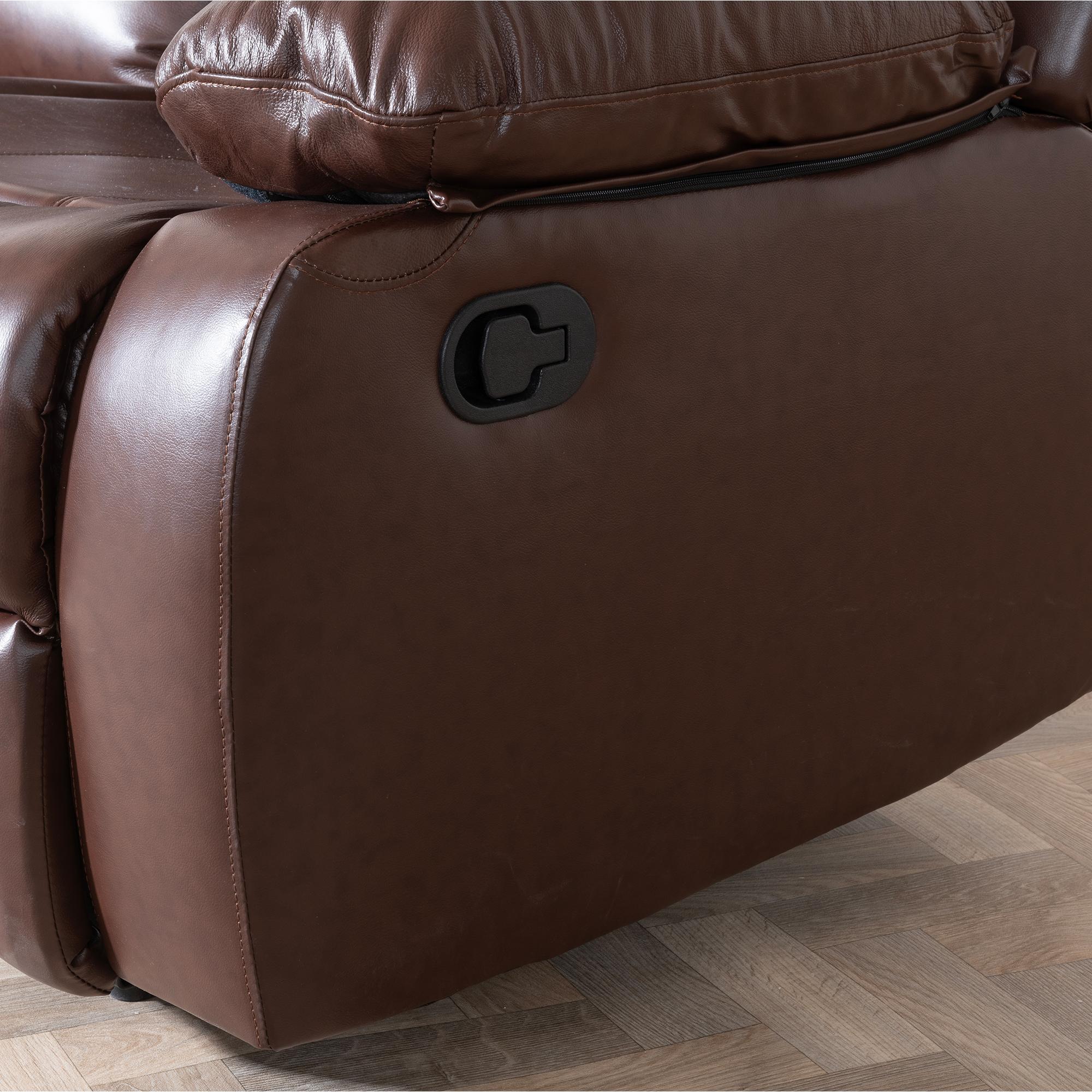 Helena Brown Leather Manual Recliner Sofa