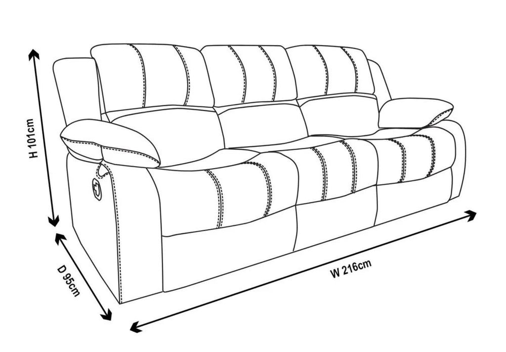 Helena Brown Leather Manual Recliner Sofa