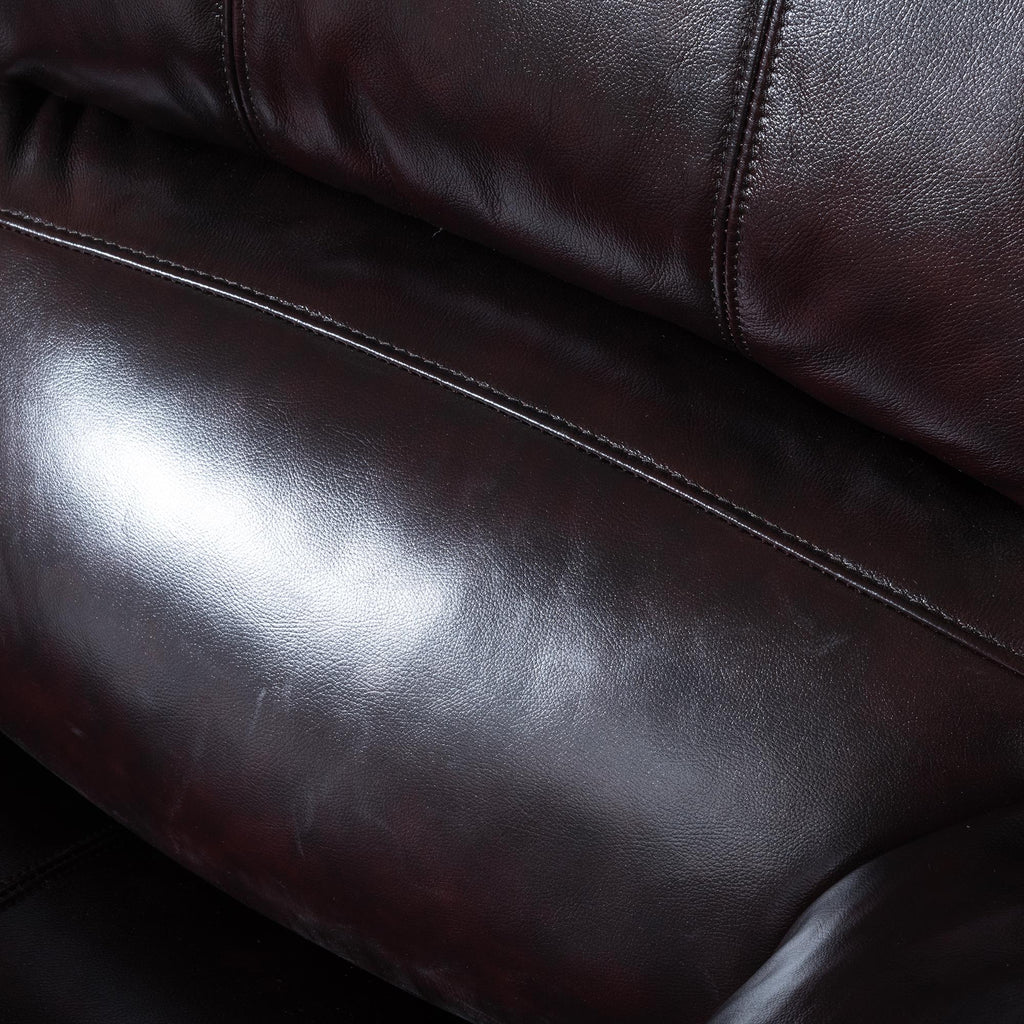 Helena Burgundy Leather Manual Recliner Sofa