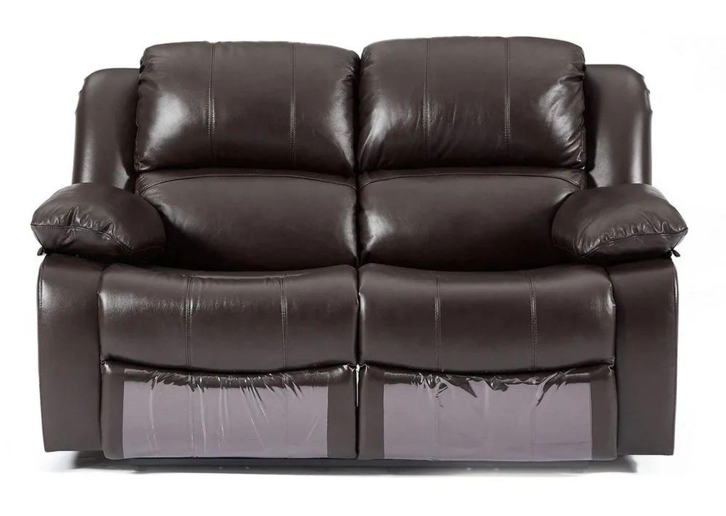 Helena Burgundy Leather Manual Recliner Sofa