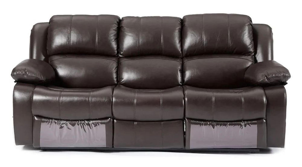 Helena Burgundy Leather Manual Recliner Sofa