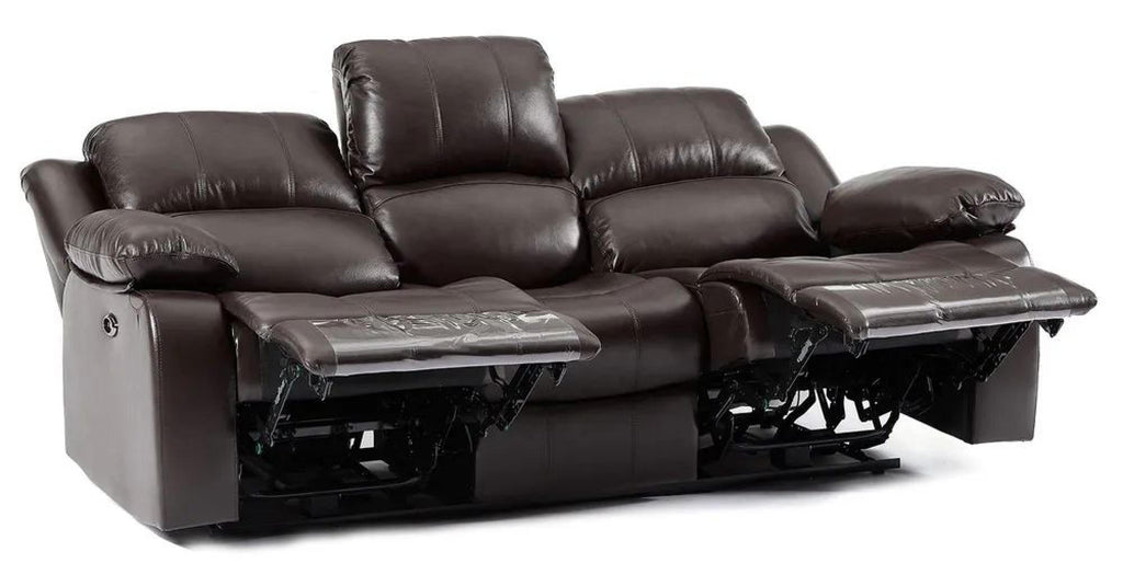 Helena Burgundy Leather Manual Recliner Sofa