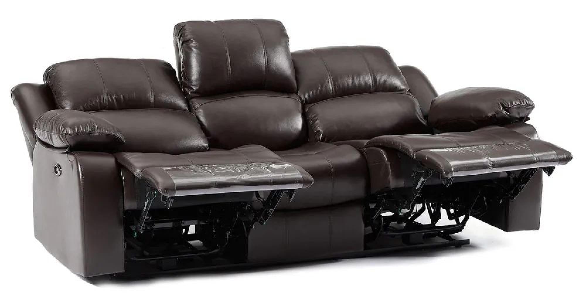 Helena Burgundy Leather Manual Recliner Sofa