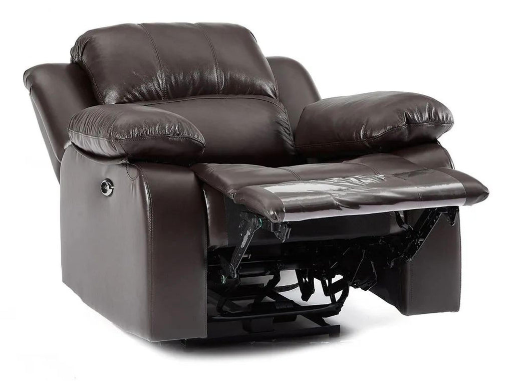 Helena Burgundy Leather Manual Recliner Sofa