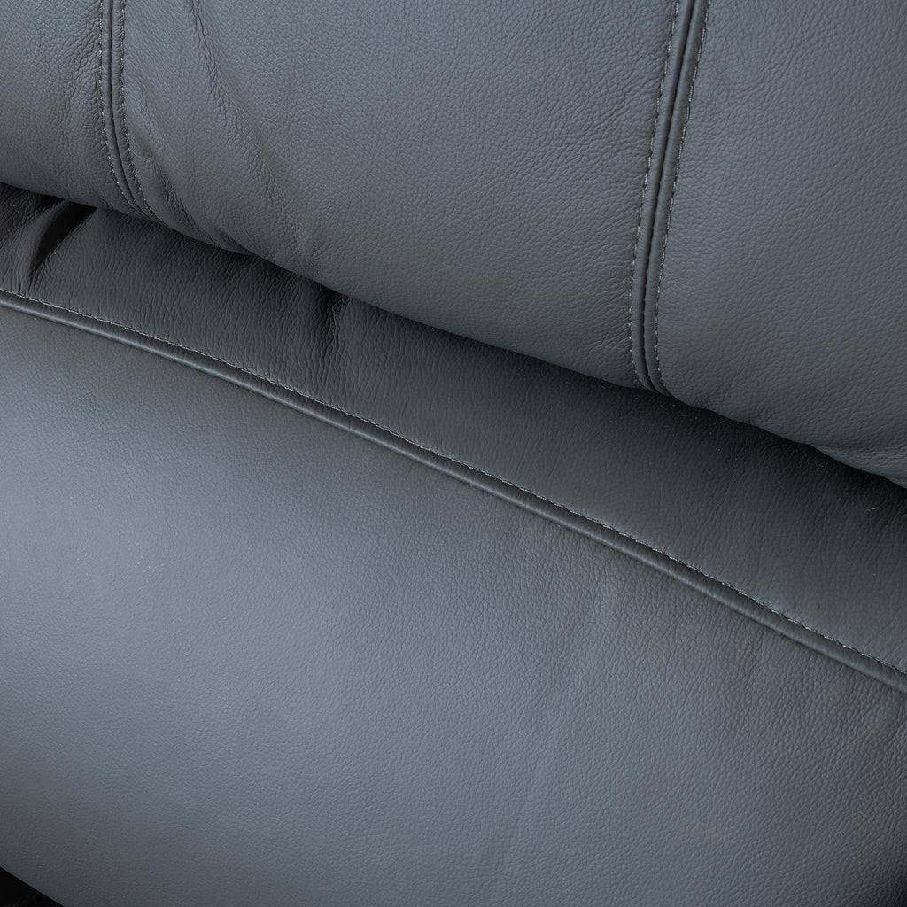 Helena Grey Leather Manual Recliner Sofa