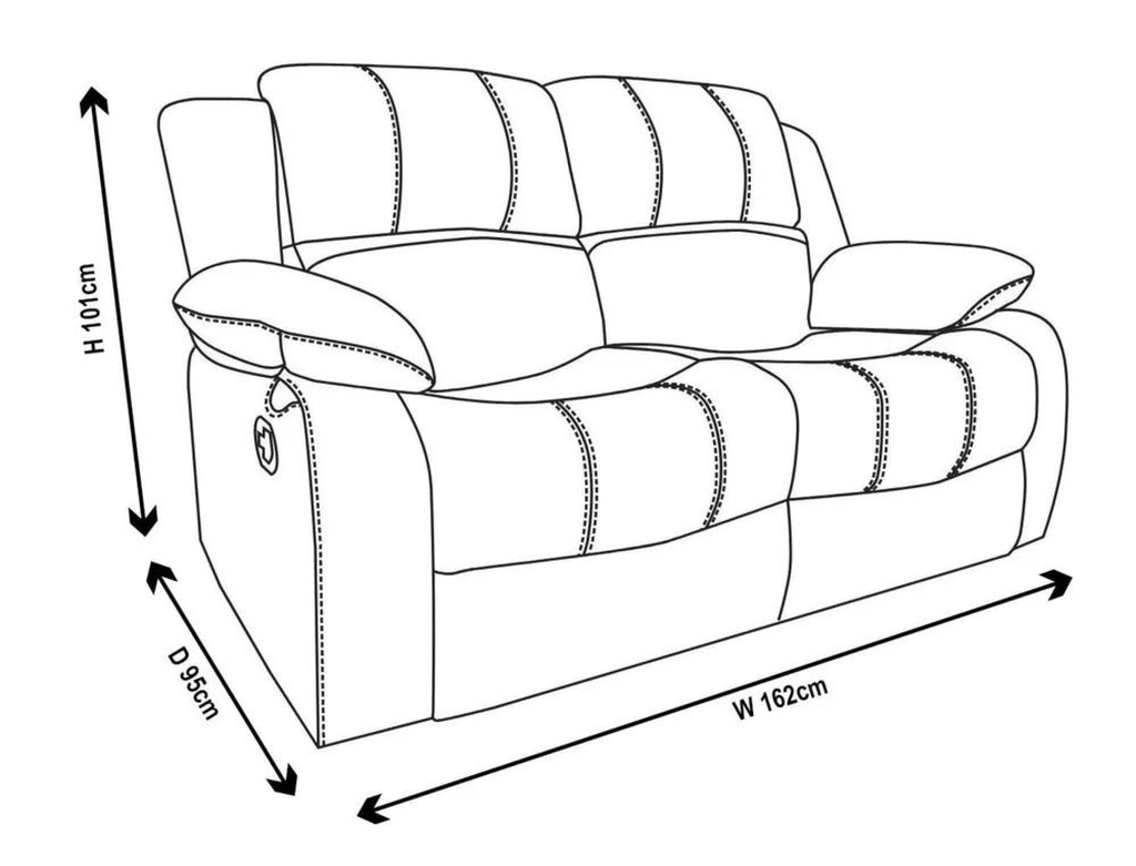Helena Grey Leather Manual Recliner Sofa