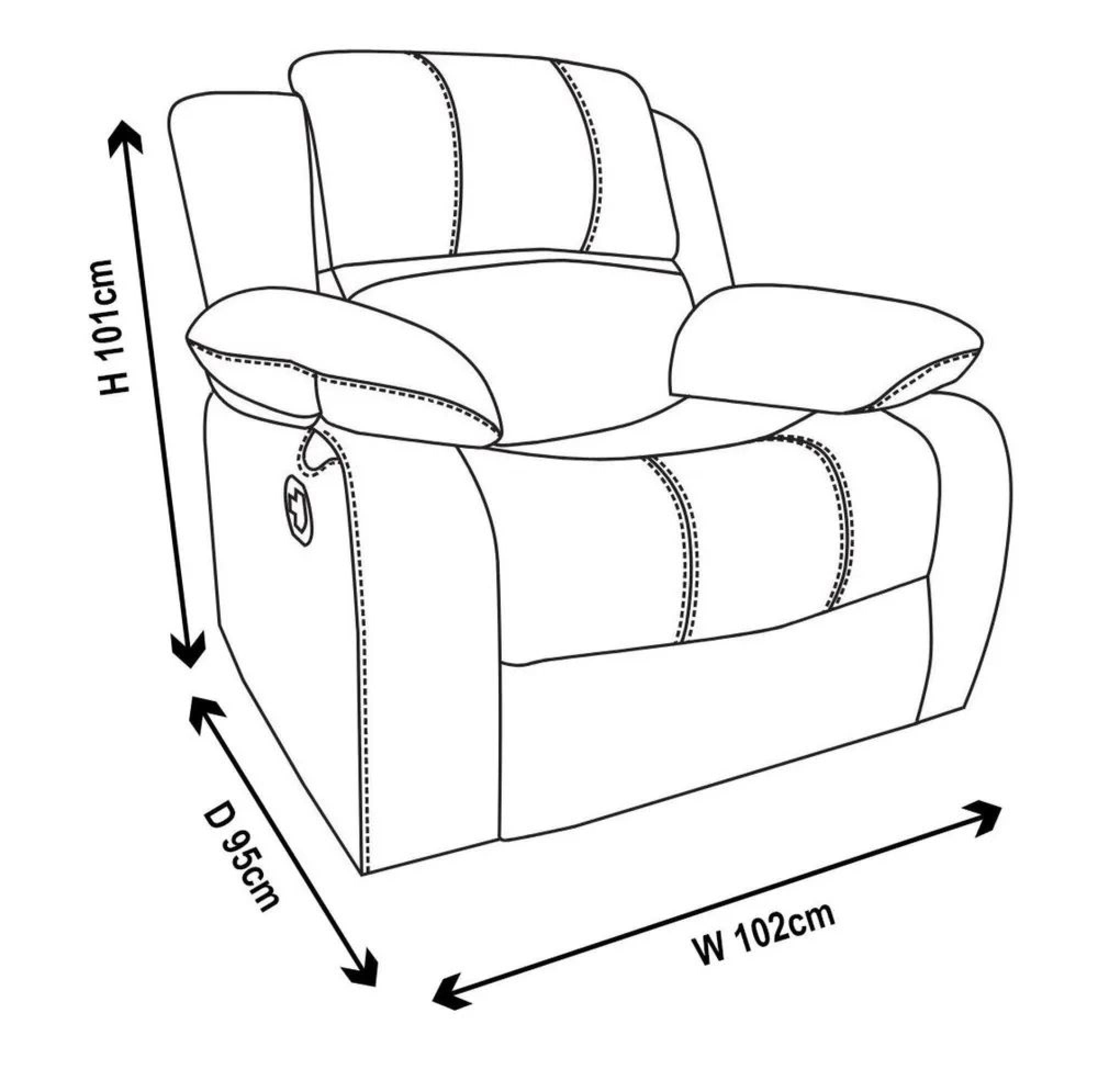 Helena Grey Leather Manual Recliner Sofa