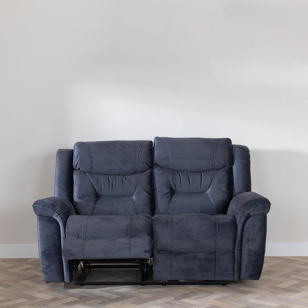 Grace Blue Fabric Manual Recliner Sofa