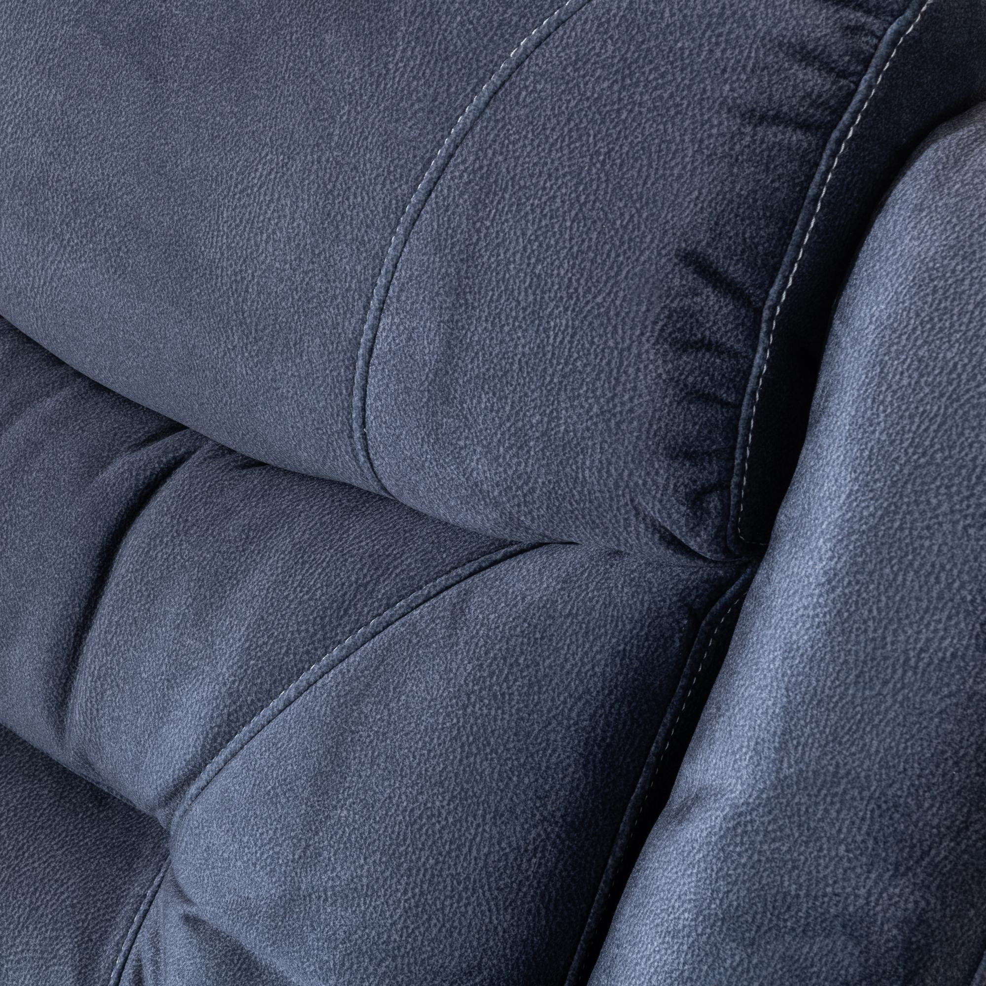 Grace Blue Fabric Manual Recliner Sofa