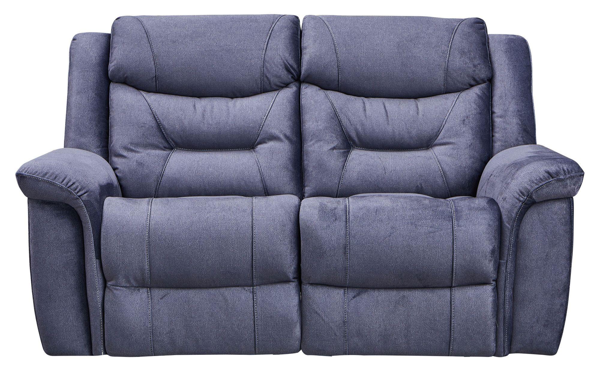 Grace Blue Fabric Manual Recliner Sofa
