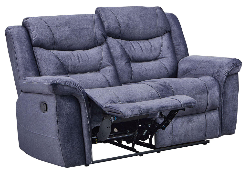 Grace Blue Fabric Manual Recliner Sofa