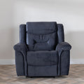Grace Blue Fabric Manual Recliner Sofa