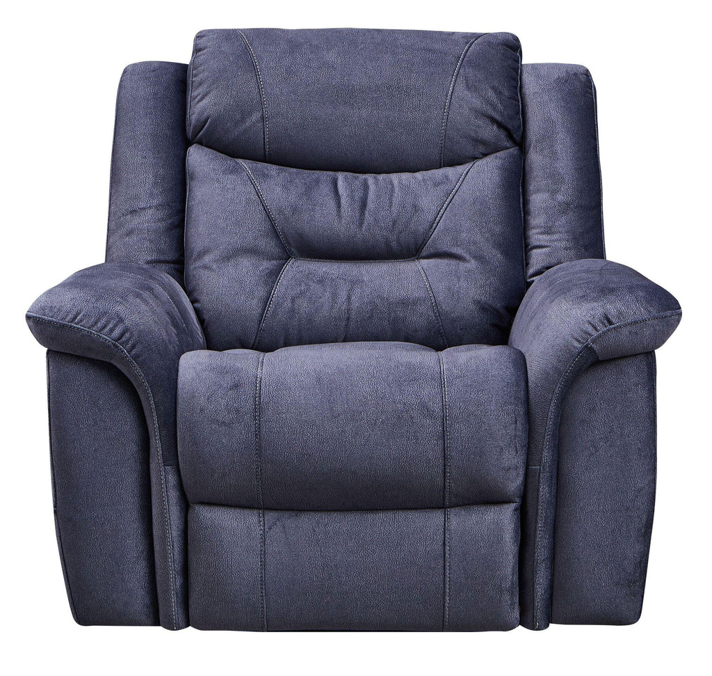 Grace Blue Fabric Manual Recliner Sofa