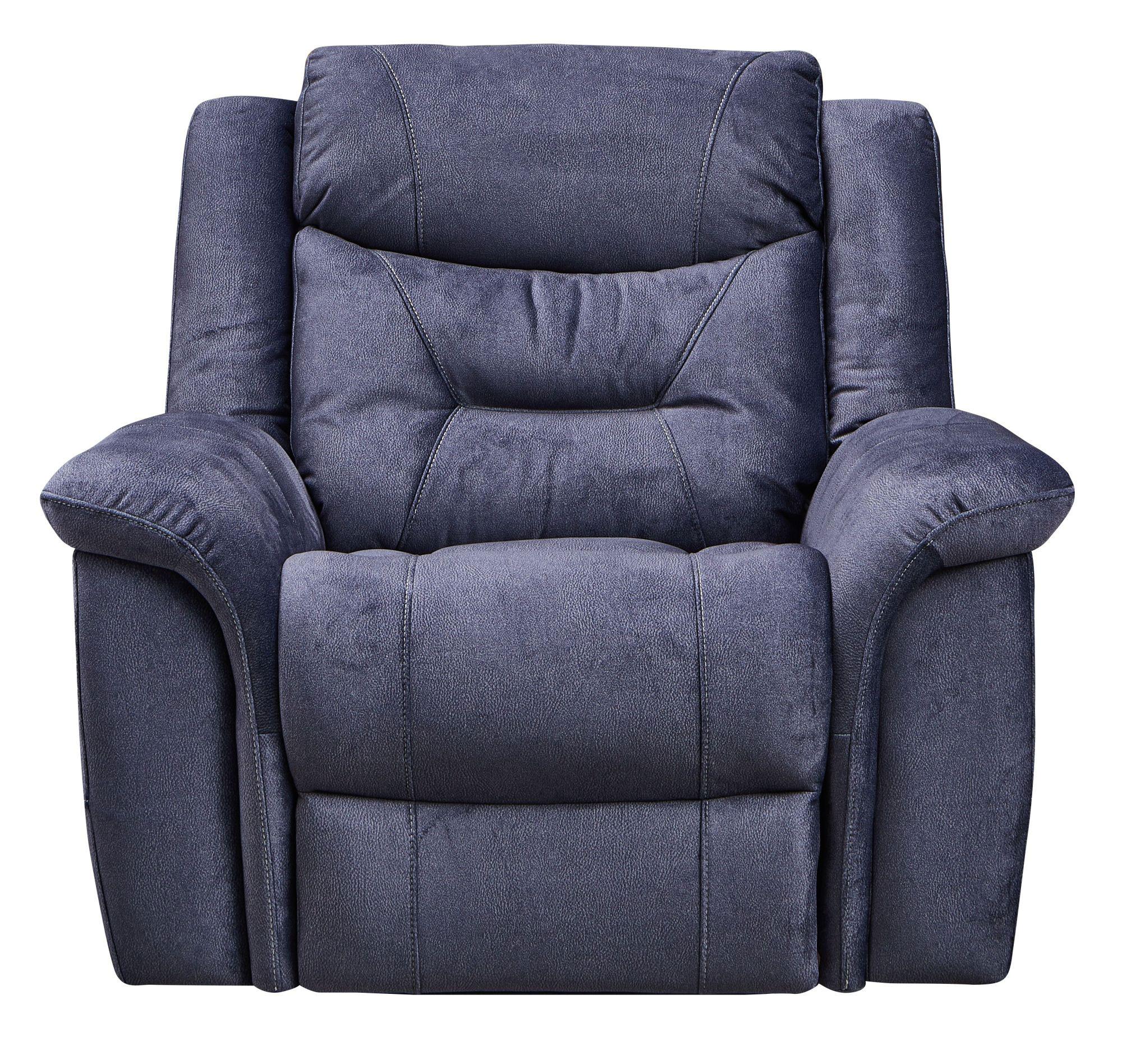 Grace Blue Fabric Manual Recliner Sofa